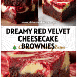 Slice of Red Velvet Cheesecake Brownies showing creamy cheesecake swirl on rich red brownie base.